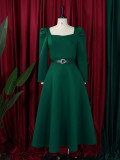 Plus Size Women Winter Puff Sleeve Formal Party Dress