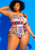 Plus Size Women Printed One Piece Swimwear