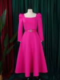 Plus Size Women Winter Puff Sleeve Formal Party Dress