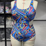 Plus Size Women Printed One Piece Swimwear