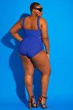 Plus Size Women Striped Graffiti Bikini One-piece Swimwear
