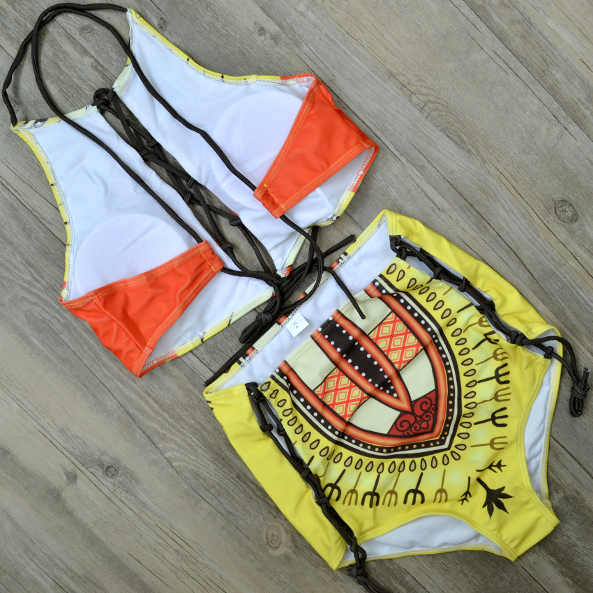 Plus Size Printed Strap Two-Piece Bikini Swimsuit