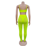 Women sexy bra strap zipper mesh See-Through trousers two-piece set