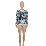 Fashion Casual Printed Long Sleeve Women's T-Shirt Women's Clothing