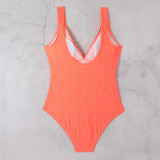 Fashionable And Sexy Ruffled V Neck Tight Fitting One-Piece Swimsuit