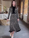 Spring Chic Elegant Slim Waist Printed Fashionable Slim Fit Long Dress