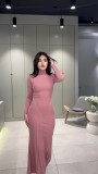 Spring Women's Slim Waist Slim Fit Bodycon Long Dress