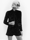 Winter And Spring Fashion Sexy Sequins Long Sleeve Shorts Set For Women