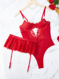 Sexy And Tempting Lingerie Set Lace Embroidered Valentine's Day Passion Uniform