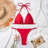 Swimsuit Women's Sexy Bikini Solid Color Two Pieces Swimwear