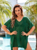 Summer Cover-Up Hollow Knitting Shirt Beach Holidays Bikini Sun Protection Clothing For Women