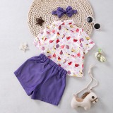 Children's Clothing Boys Cartoon Gentleman Bow Tie Shirt Shorts Suit