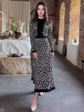 Spring Chic Elegant Slim Waist Printed Fashionable Slim Fit Long Dress
