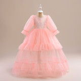 Girls Dress Princess Dress Tutu Wedding Flower Girl Child Performance Dress Birthday Dress