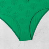 Fashionable And Sexy Ruffled V Neck Tight Fitting One-Piece Swimsuit