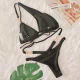 Sexy Crystal Diamond Lace-Up Two Pieces Women's Swimwear Luxury Bikini Swimsuit