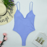 High Stretch Swimwear Women's Solid Color One-Piece Sexy Swimsuit