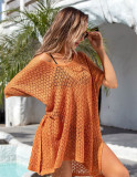 Summer Cover-Up Hollow Knitting Shirt Beach Holidays Bikini Sun Protection Clothing For Women