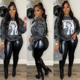 Fashion Casual Printed Long Sleeve Women's T-Shirt Women's Clothing