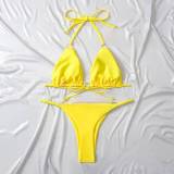 Swimsuit Women's Sexy Bikini Solid Color Two Pieces Swimwear