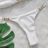 Crystal Diamond Sexy Lace-Up Two Pieces Bikini Swimsuit Holidays Women's Swimwear