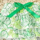 St. Patrick's Day Children's Clothing Spring Summer Style Baby Girl Clover Print Short Sleeve Bodysuit And Shorts Set