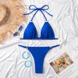 Swimsuit Women's Sexy Bikini Solid Color Two Pieces Swimwear