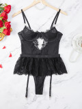 Sexy And Tempting Lingerie Set Lace Embroidered Valentine's Day Passion Uniform