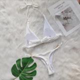Crystal Diamond Sexy Lace-Up Two Pieces Bikini Swimsuit Holidays Women's Swimwear