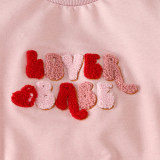 Valentine's Day Children's Clothing Spring Baby Girl Letter Embroidered Long Sleeve Onesie Bodysuit