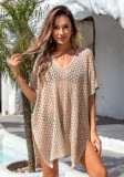 Summer Cover-Up Hollow Knitting Shirt Beach Holidays Bikini Sun Protection Clothing For Women