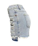 Spring Summer High Waist Ripped Tassel Women's Fashion Irregular Denim Shorts