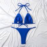Swimsuit Women's Sexy Bikini Solid Color Two Pieces Swimwear