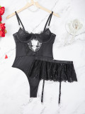 Sexy And Tempting Lingerie Set Lace Embroidered Valentine's Day Passion Uniform