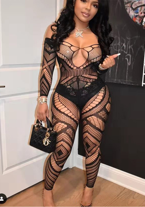 Women See Through Hollow Passionate Uniform One-piece Net Suit Temptation Sexy lingerie