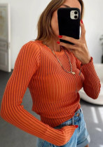 Women Long Sleeve Round Neck Breathable knitting Top Women Long Sleeve Round Neck Breathable knitting Top