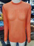 Women Long Sleeve Round Neck Breathable knitting Top