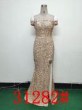 Women Sequins Formal Party Off Shoulder Evening Dress
