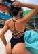 Sexy Black V-Neck One Piece Swimsuit