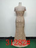 Women Sequins Formal Party Off Shoulder Evening Dress