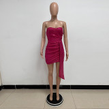 Women Summer Sleeveless Off Shoulder Backless Mini Dress