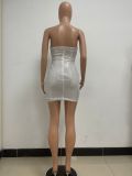 Women Summer Sleeveless Off Shoulder Backless Mini Dress