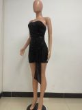 Women Summer Sleeveless Off Shoulder Backless Mini Dress