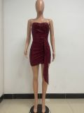 Women Summer Sleeveless Off Shoulder Backless Mini Dress