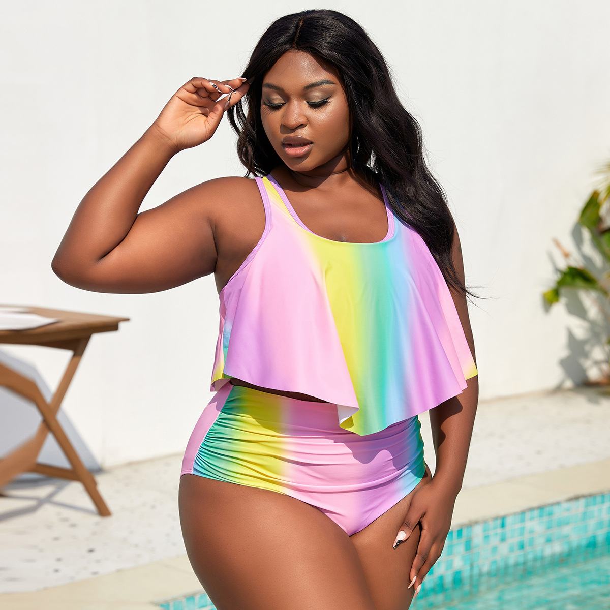 Plus Size Printed Two-Piece Swimsuit