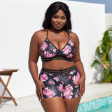 Plus Size Women Sexy Printed Swimwear