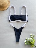 Women Bikini Patchwork Strapless Sexy Two Pieces Swimwear