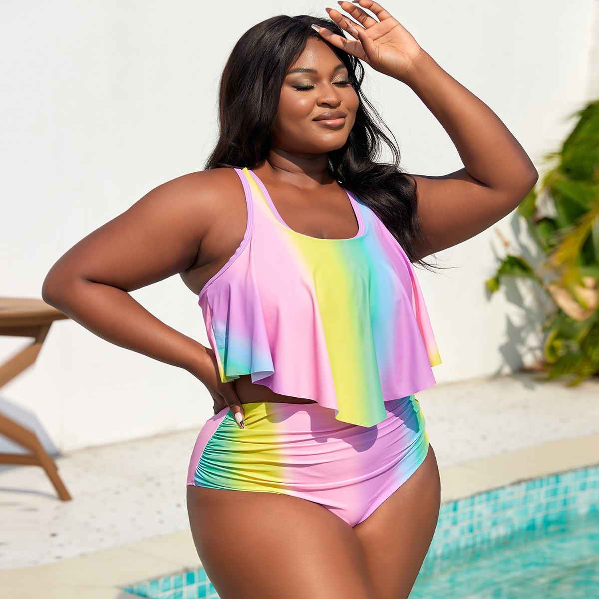 Plus Size Printed Two-Piece Swimsuit