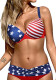 Plus Size Women Striped Two Pieces Swimwear