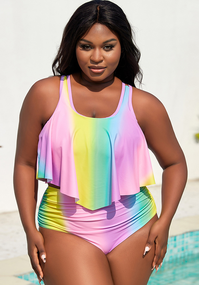 Plus Size Printed Two-Piece Swimsuit